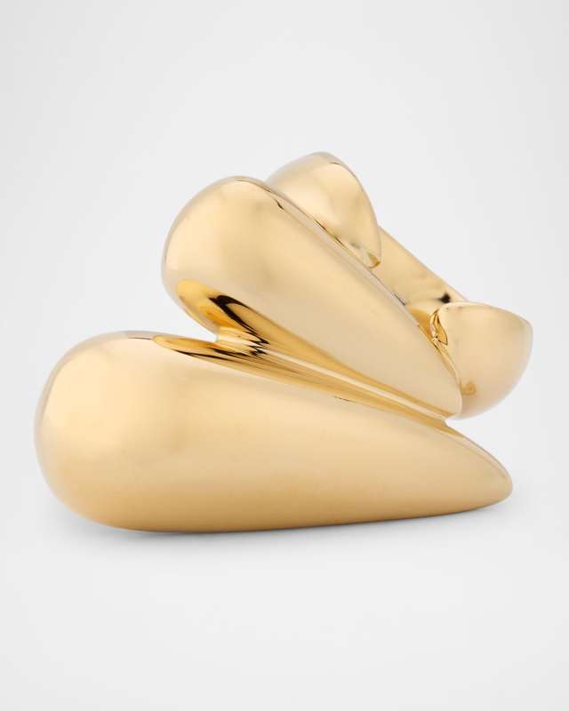 Feline Golden Multi Statement Ring
